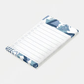80s Luxe Abstract | Turkoois en Navy Checklist Post-it® Notes (Schuin)