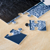 80s Luxe Abstract | Turquoise en Navy Blue Foto Legpuzzel (Zijkant)