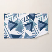 80s Luxe Abstract | Turquoise en Navy Blue Shapes Bad Handdoek (Handdoek)