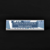 80s Luxe Abstract | Turquoise en Navy Blue Shapes Bureau Naambordje