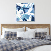 80s Luxe Abstract | Turquoise en Navy Blue Shapes Canvas Afdruk (Insitu (Slaapkamer))