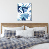 80s Luxe Abstract | Turquoise en Navy Blue Shapes Canvas Afdruk (Insitu (Slaapkamer))