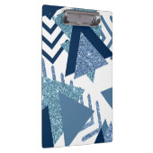 80s Luxe Abstract | Turquoise en Navy Blue Shapes Klembord (Rechts)