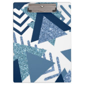 80s Luxe Abstract | Turquoise en Navy Blue Shapes Klembord (Voorkant)