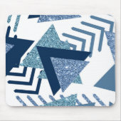 80s Luxe Abstract | Turquoise en Navy Blue Shapes Muismat (Voorkant)