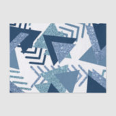 80s Luxe Abstract | Turquoise en Navy Blue Shapes Tissuepapier (Voorkant)