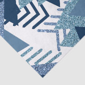 80s Luxe Abstract | Turquoise en Navy Blue Shapes Tissuepapier (Detail)