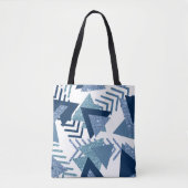 80s Luxe Abstract | Turquoise en Navy Blue Shapes Tote Bag (Voorkant)