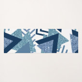 80s Luxe Abstract | Turquoise en Navy Blue Shapes Yogamat (Achterkant (horizontaal))