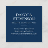 80s Luxe Abstract | Turquoise en Navy Monogram Contactkaartje (Achterkant)