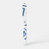80s Luxe Abstract | Turquoise en Navy Monogram iPhone Hoesje (Linkerkant)