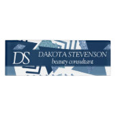 80s Luxe Abstract | Turquoise en Navy Monogram Naambadge (Voorkant)