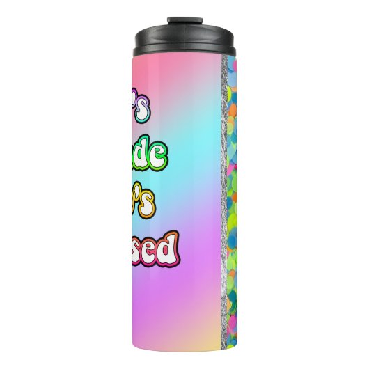 80's maakte 90's verhoogde confetti thermosbeker (Voorkant)