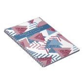 80s Maan Abstract | Dusty Mauve en Blue Poetry Notitieboek (Rechterzijde)