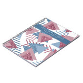 80s Maan Abstract | Dusty Mauve en Blue Poetry Notitieboek (Linkerzijde)