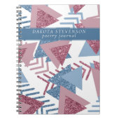 80s Maan Abstract | Dusty Mauve en Blue Poetry Notitieboek (Voorkant)