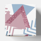 80s Maan Abstract | Dusty Mauve Roze en blauw Bedankdoosjes (Bovenkant)