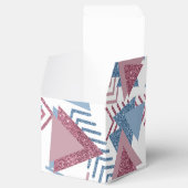 80s Maan Abstract | Dusty Mauve Roze en blauw Bedankdoosjes (Geopend)