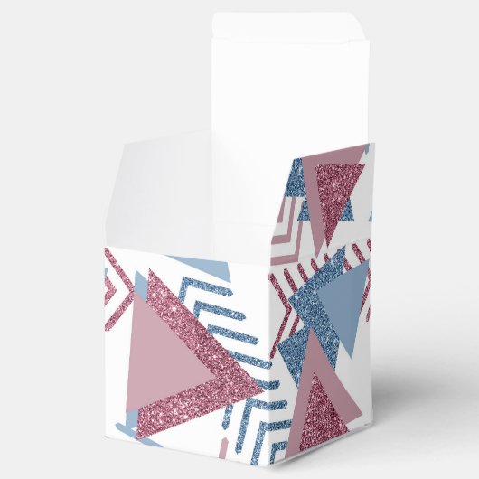 80s Maan Abstract | Dusty Mauve Roze en blauw Bedankdoosjes (Geopend)