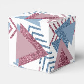 80s Maan Abstract | Dusty Mauve Roze en blauw Bedankdoosjes (Achterkant)