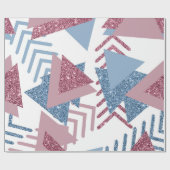 80s Maan Abstract | Dusty Mauve Roze en blauw Cadeaupapier (Vlak)
