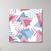 80s Maan Abstract | Dusty Mauve Roze en blauw Canvas Afdruk (Voorkant)