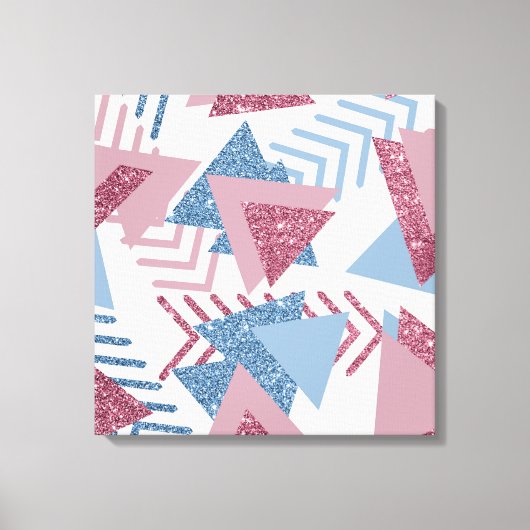 80s Maan Abstract | Dusty Mauve Roze en blauw Canvas Afdruk (Voorkant)