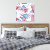 80s Maan Abstract | Dusty Mauve Roze en blauw Canvas Afdruk (Insitu (Slaapkamer))