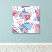 80s Maan Abstract | Dusty Mauve Roze en blauw Canvas Afdruk (Insitu (Houten vloer))