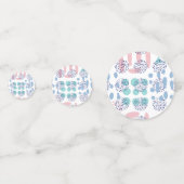 80s Maan Abstract | Dusty Mauve Roze en blauw Confetti (Voorkanten)