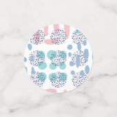 80s Maan Abstract | Dusty Mauve Roze en blauw Confetti (Kleine voorkant)