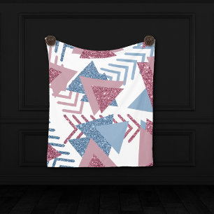 80s Maan Abstract Dusty Mauve Roze en blauw Fleece Deken