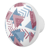 80s Maan Abstract | Dusty Mauve Roze en blauw Keramische Knop (Rechts)