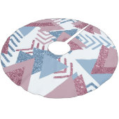 80s Maan Abstract | Dusty Mauve Roze en blauw Kerstboom Rok (Gekanteld)