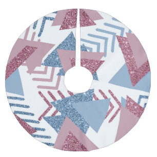 80s Maan Abstract   Dusty Mauve Roze en blauw Kerstboom Rok