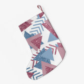 80s Maan Abstract | Dusty Mauve Roze en blauw Kleine Kerstsok (Achterkant (Hangend))