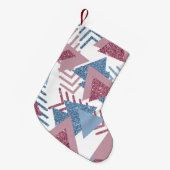 80s Maan Abstract | Dusty Mauve Roze en blauw Kleine Kerstsok (Voorkant (Hangend))