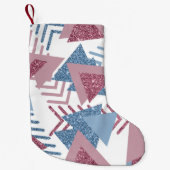 80s Maan Abstract | Dusty Mauve Roze en blauw Kleine Kerstsok (Voorkant)