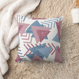 80s Maan Abstract   Dusty Mauve Roze en blauw Kussen