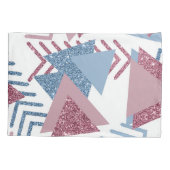 80s Maan Abstract | Dusty Mauve Roze en blauw Kussensloop (Achterkant)
