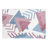 80s Maan Abstract | Dusty Mauve Roze en blauw Kussensloop (Voorkant)