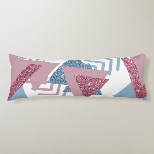 80s Maan Abstract   Dusty Mauve Roze en blauw Lichaamskussen