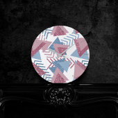 80s Maan Abstract | Dusty Mauve Roze en blauw Ronde Klok