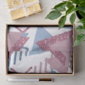 80s Maan Abstract | Dusty Mauve Roze en blauw Tissuepapier (Geschenk)