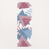 80s Maan Abstract | Dusty Mauve Roze en blauw Yogamat (Voorkant)
