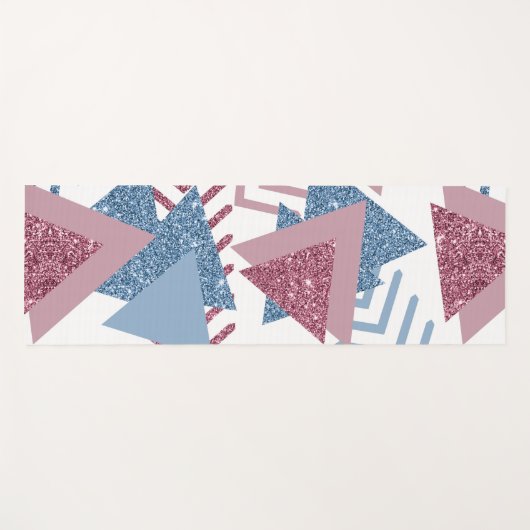 80s Maan Abstract | Dusty Mauve Roze en blauw Yogamat (Voorkant (horizontaal))