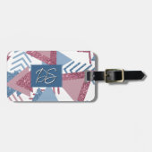 80s Maan Abstract | Dusty Pink and Blue Custom Bagagelabel (Voorkant horizontaal)