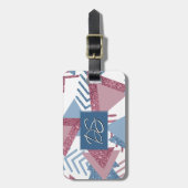 80s Maan Abstract | Dusty Pink and Blue Custom Bagagelabel (Voorkant verticaal)