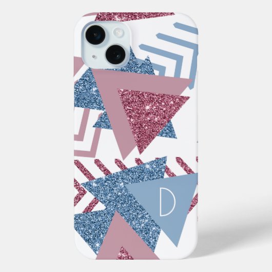 80s Maan Abstract | Dusty Pink and Blue Custom Case-Mate iPhone Case (Achterkant)