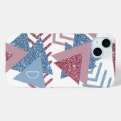 80s Maan Abstract | Dusty Pink and Blue Custom Case-Mate iPhone Case (Achterkant (horizontaal))